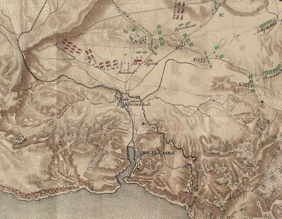 Фрагмент російської мапи битви при Балаклаві з книги 1876 року