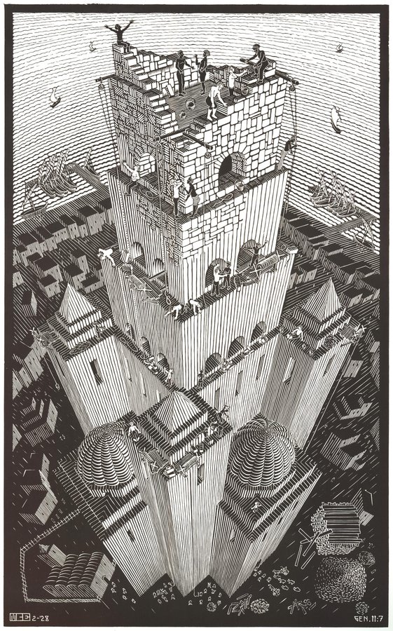 Ешер Вавилонська вежа 1928 рік