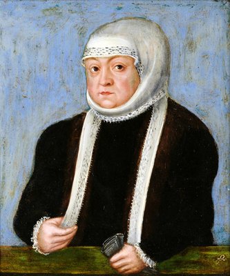 Бона Сфорца у вбранні вдови 1553 р. Лукас Кранах молодший.jpg