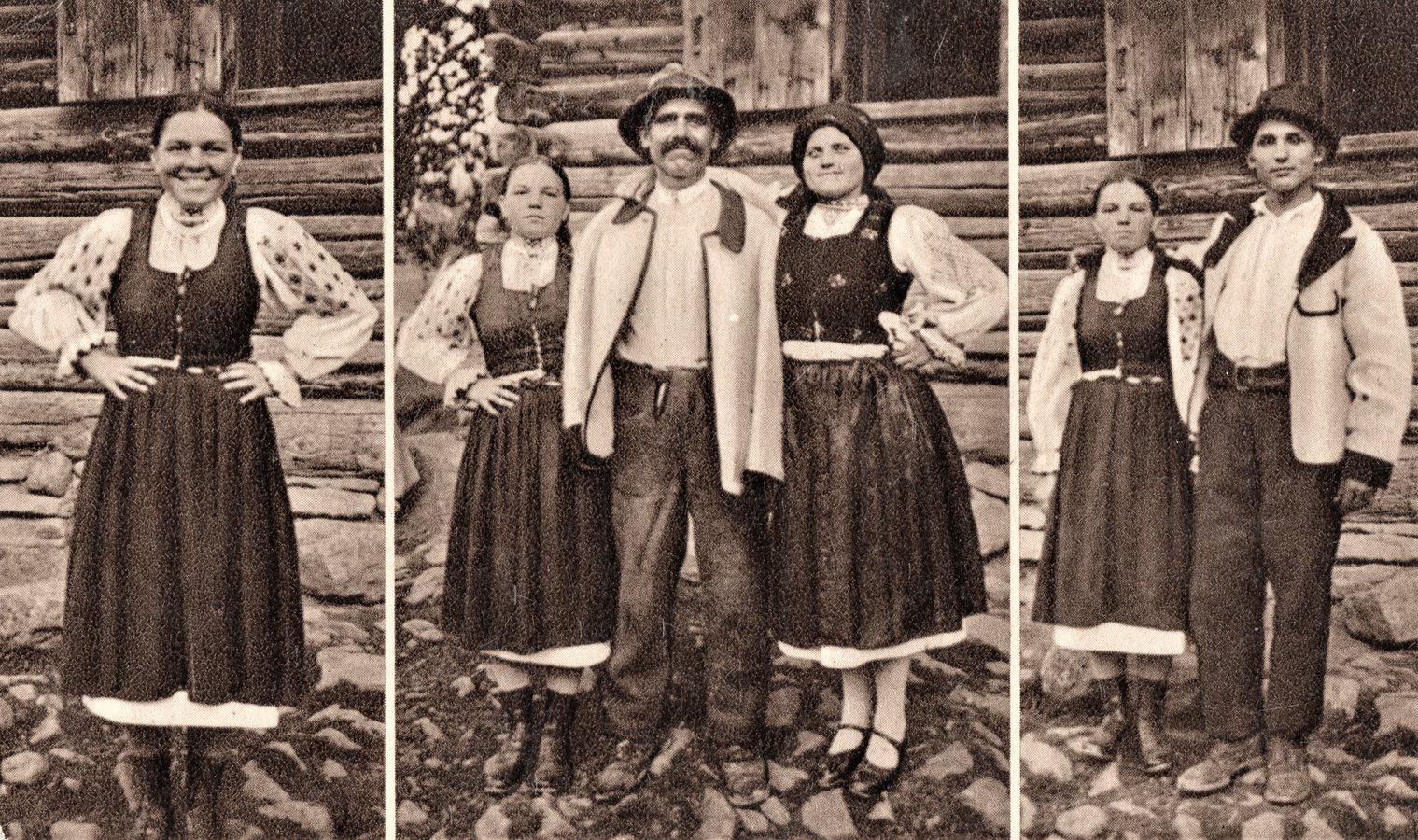 Дівчата у сорочках-заспульницях. Селище Волове (тепер Міжгір’я), 1940 рік. Фото з архіву автора