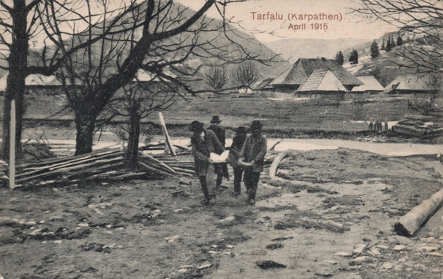 Євреї у селі Голятин, що на міжгірщині. Листівка з квітня 1915 року