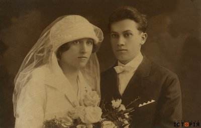 Весільне фото з с. Медвежа Дрогобицького п-ту Львівського в-ва, 1930-ті рр.