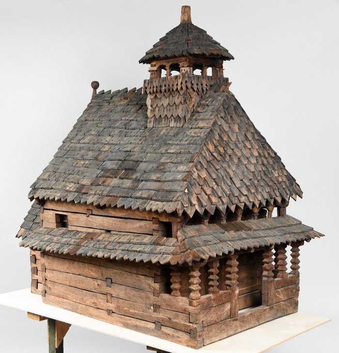 Модель дерев’яної церкви із села Новоселиця. Загальний вид. Фото neprajz.hu