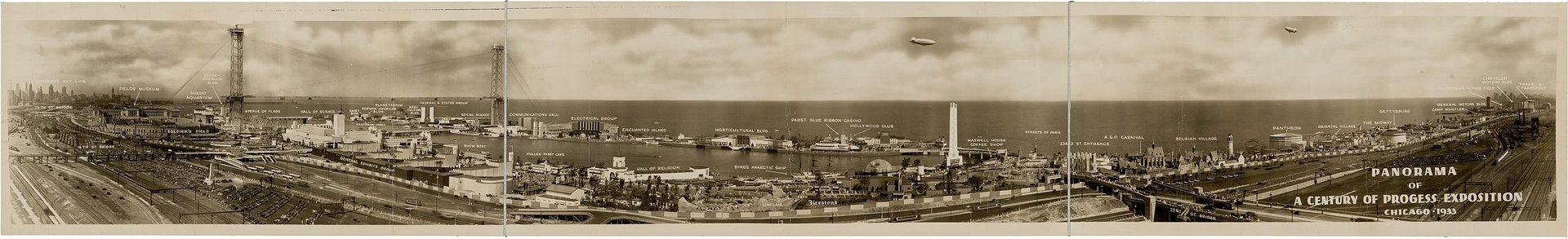 Panoramic view of the 1933 Century of Progress World's Fair