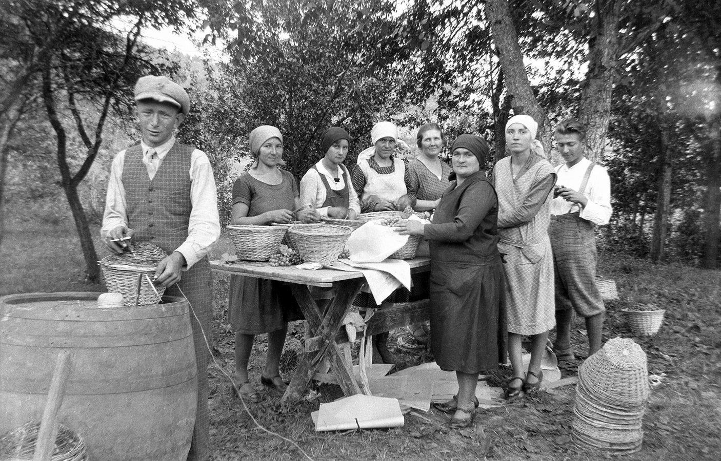Під час збору винограду у селі Оклі Гедь, 1938 р. Török Sándor. Архів Török Éva