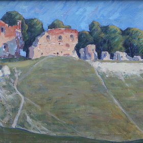 Руїни_Галицького_замку,_п_о_,_60х124,_1962