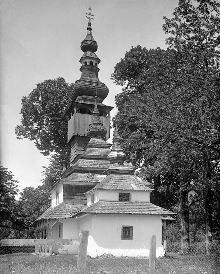 Церква Св. Арх. Михаїла у селі Шелестово, 1921 рік. Фото Флоріана Заплетала з архіву Миколи Мушинки